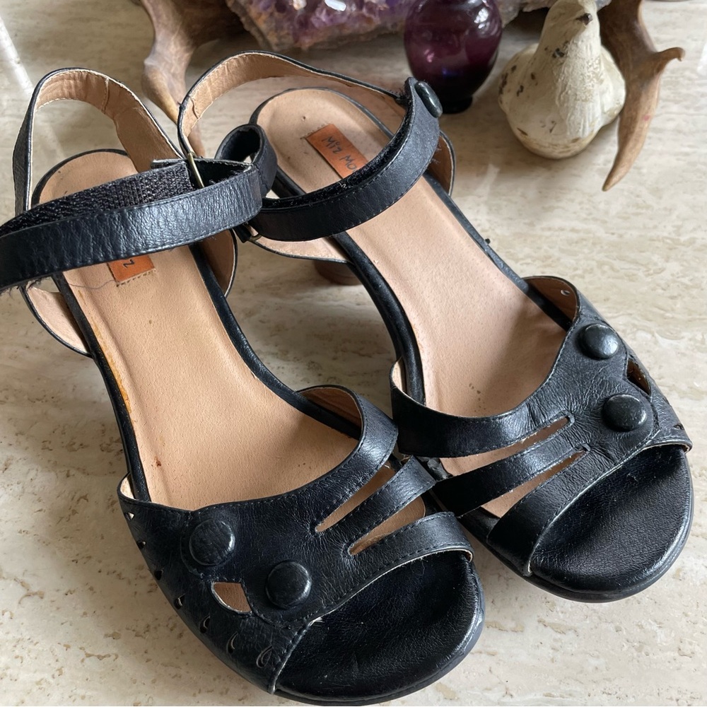 Miz Mooz Black Leather Heels